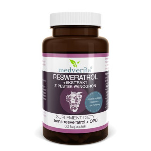 MEDVERITA Resweratrol + Ekstrakt Z Pestek Winogron 60 kaps.