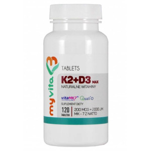 MYVITA Witamina K2 Max 200 mcg + D3 2000 iu 120 tab.