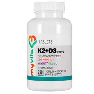 MYVITA Witamina K2 100 mcg D3 4000 IU 250 tab.