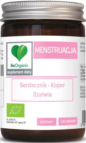 BEORGANIC Menstruacja BIO 450 mg 100 tab.