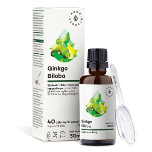 AURA HERBALS Ginkgo Biloba Ekstrakt Miłorząb Japoński 50:1 45 mg 50 ml