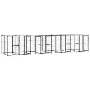 Kojec dla psa, z zadaszeniem, stalowy, 19,36 m²