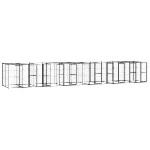 Kojec zewnętrzny dla psa, stalowy, 26,62 m²