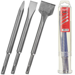 Zestaw 3 dłut SDS+ 1x szpicak 2x płaskie Milwaukee