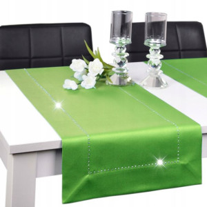 bieżnik plamoodporny GLAMOUR 38x160 zielony jasny