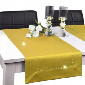bieżnik plamoodporny GLAMOUR 38x180 żółty ciemny