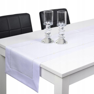 bieżnik plamoodporny GLAMOUR 38x200 biały, dżety