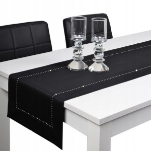 bieżnik plamoodporny GLAMOUR 38x200 czarny, dżety