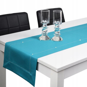 bieżnik plamoodporny GLAMOUR 38x200 turkusowy