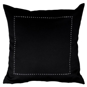 poszewka dekoracyjna GLAMOUR 45x45 z dżetami czarn