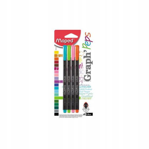 Maped cienkopis fibrowy Graph Peps 4szt cienkopisy