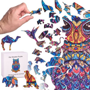 Puzzle Drewniane Układanka Dla Dorosłych Sowa A3