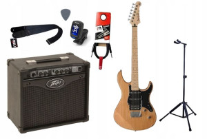 Gitara Elektryczna + Wzmacniacz 15w Kabel Zestaw
