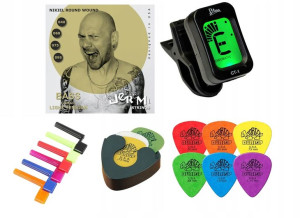Struny Do Gitary Basowej +tuner +kostki +korbka