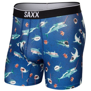 Bokserki męskie sportowe SAXX VOLT Boxer Brief Rekiny– Niebieskie S