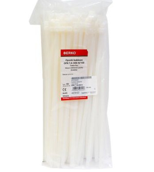 Opaska zaciskowa biała OPK 300/7,6 op.100szt ERKO
