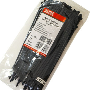 Opaska zaciskowa czarna OPK 200/3,6 op.100szt ERKO