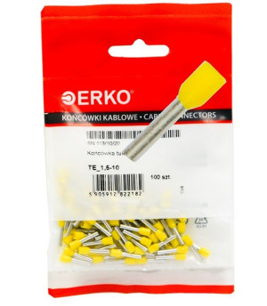 Końcówka tulejka izol TE 1,5/10 100szt żółta ERKO