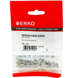 Końcówka tulejkowa nieizolow TA 1/10 ERKO 100szt