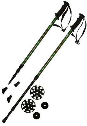 Kijki trekkingowe 1 para z zielonymi dodatkami