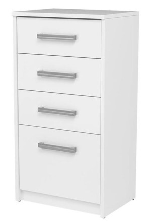 Biała minimalistyczna komoda z szufladami - Hansa