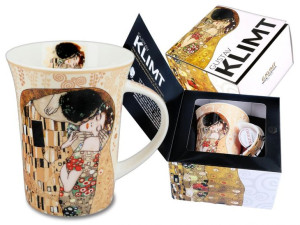 Kubek - G. Klimt, Pocałunek (kremowe tło, CARMANI)