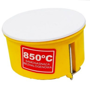 Puszka 70mm regips żółta z pokrywą  PO-70F 0204-0N