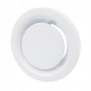 Anemostat BIAŁY metalowy wyciągowy EVF 125mm ramka