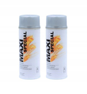 2x MAXI żaroodporny spray farba 800°C SREBRNY