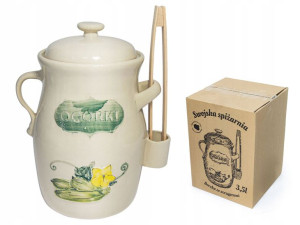 Beczka Na Ogórki Kiszone + Szczypce Kamionka 3,5 L