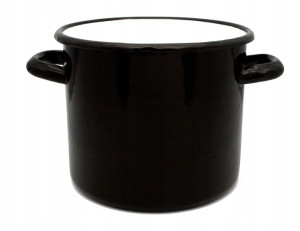 Garnek Emaliowany Elo-pol Olkusz Czarny 24 Cm 8,4