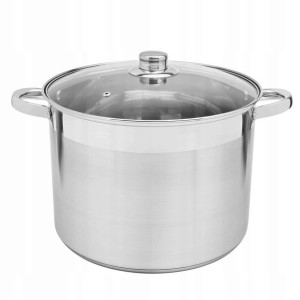 Garnek Prosty + Pokrywka Stal Tadar Indukcja 12 L