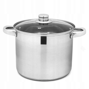 Garnek Prosty + Pokrywka Stal Tadar Indukcja 6,5 L