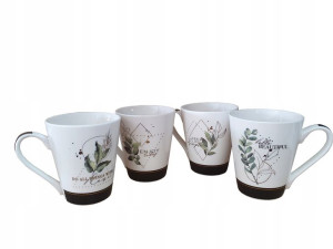 Kubek Porcelanowy Gałązka Liście 310 Ml Mix Wzorów