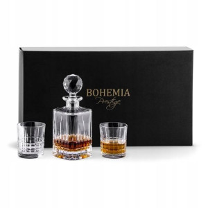 Zestaw Whisky Karafka Szklanki Bohemia Herman 1+6