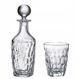 Zestaw Whisky Karafka Szklanki Bohemia Marble 1+6