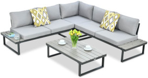 Narożnik Ogrodowy Sofa ze stolikiem EMERSON L.grey