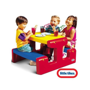 Little Tikes Stół Stolik Piknikowy Czerwono Żółto Niebieski