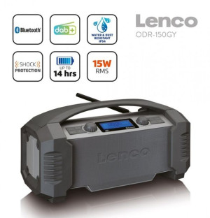 Lenco Odr-150gy - Radio Dab+/fm Z Bluetooth W Pancernej I Wodoodpornej