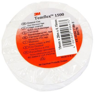 Taśma izolacyjna 19mm x 20m Temflex 1500 biała 3M