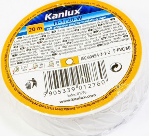 Taśma izolacyjna duża 19mm 20m Biała KANLUX