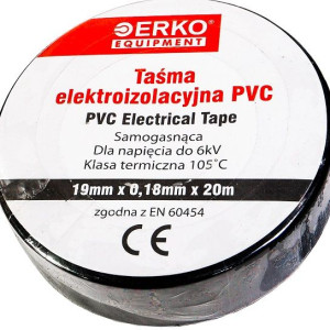 Taśma izolacyjna duża 19mm 20m czarna ERKO