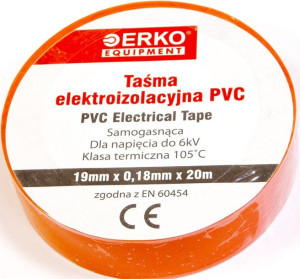 Taśma izolacyjna duża 19mm 20m Orange ERKO