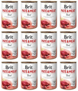 Brit Pate&Meat Dog Beef Wołowina 12 x 400 g