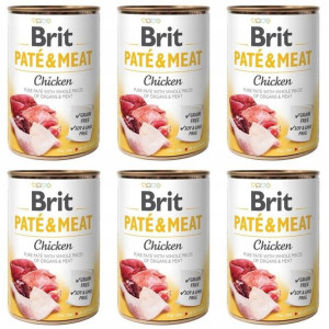 Brit Pate & Meat Dog Chicken Kurczak 6 x 400 g