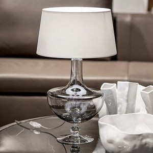 Stołowa LAMPA stojąca OXFORD TRANSPARENT BLACK L048311501 4Concepts abażuro