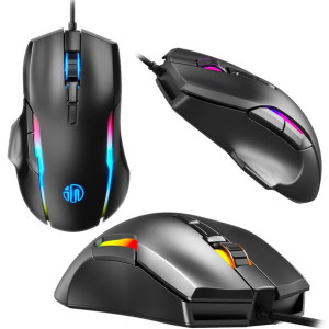 Inphic PG7 Myszka gamingowa do komputera RGB LED 10000DPI podświetalana