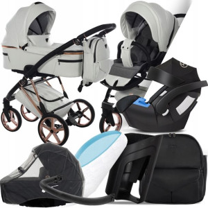 Wózek 3w1 Junama V2 Air Eko 01, Fotelik Cybex Aton