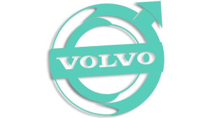 Wycinana naklejka VOLVO logo miętowa