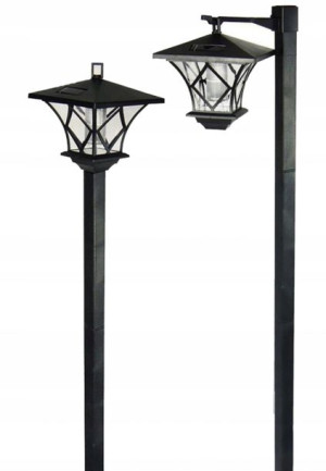 Lampa ogrodowa solarna 138 cm czarna